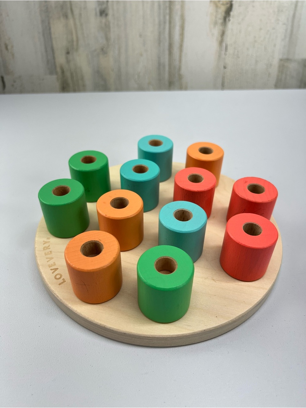 Lovevery Wooden Stacking Pegboard Wooden Montessori Inspired Fine Motor Toy